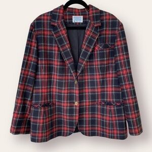 Vintage Pendleton Plaid Wool Blazer Size XL